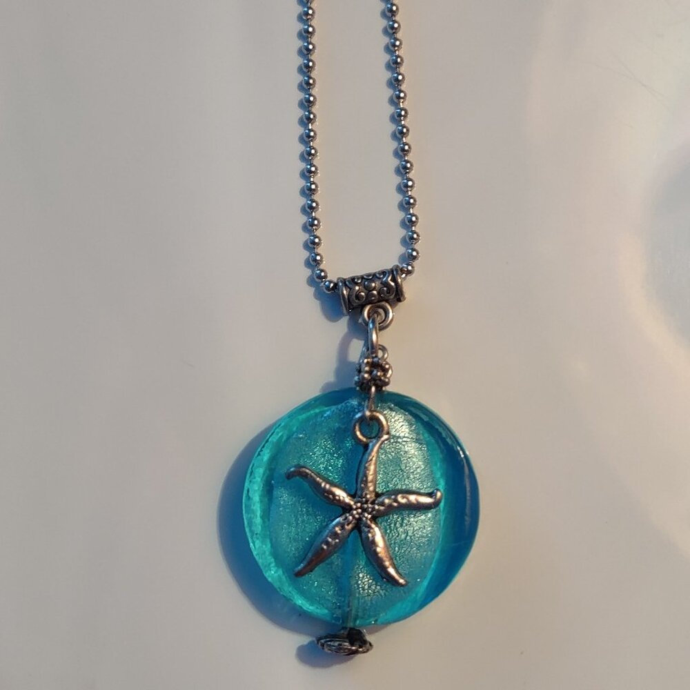 Starfish and glass Necklace by Feifish
